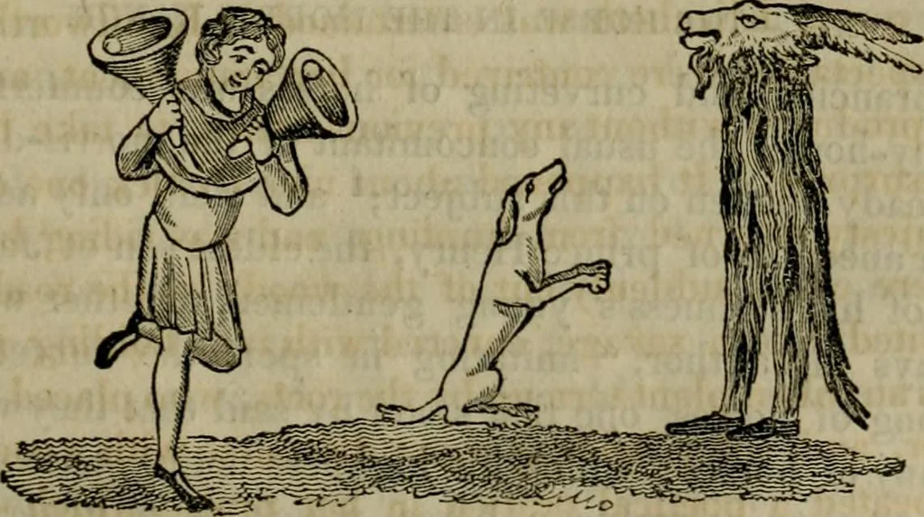 An illustration from The sports and pastimes of the people of England : including the rural and domestic recreations, May games, mummeries, shows, processions, pageants, and pompous spectacles, from the earliest period to the present time, 1830, leaf 324