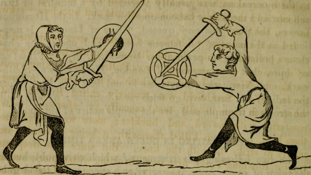 An illustration from The sports and pastimes of the people of England : including the rural and domestic recreations, May games, mummeries, shows, processions, pageants, and pompous spectacles, from the earliest period to the present time, 1830, leaf 331