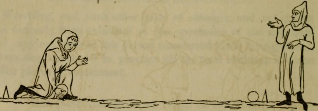 An illustration from The sports and pastimes of the people of England : including the rural and domestic recreations, May games, mummeries, shows, processions, pageants, and pompous spectacles, from the earliest period to the present time, 1830, leaf 337