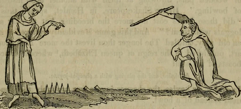 An illustration from The sports and pastimes of the people of England : including the rural and domestic recreations, May games, mummeries, shows, processions, pageants, and pompous spectacles, from the earliest period to the present time, 1830, leaf 342