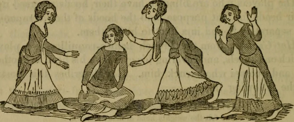 An illustration from The sports and pastimes of the people of England : including the rural and domestic recreations, May games, mummeries, shows, processions, pageants, and pompous spectacles, from the earliest period to the present time, 1830, leaf 465