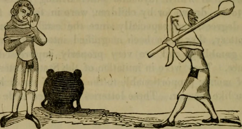 An illustration from The sports and pastimes of the people of England : including the rural and domestic recreations, May games, mummeries, shows, processions, pageants, and pompous spectacles, from the earliest period to the present time, 1830, leaf 471