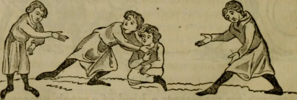 An illustration from The sports and pastimes of the people of England : including the rural and domestic recreations, May games, mummeries, shows, processions, pageants, and pompous spectacles, from the earliest period to the present time, 1830, leaf 471