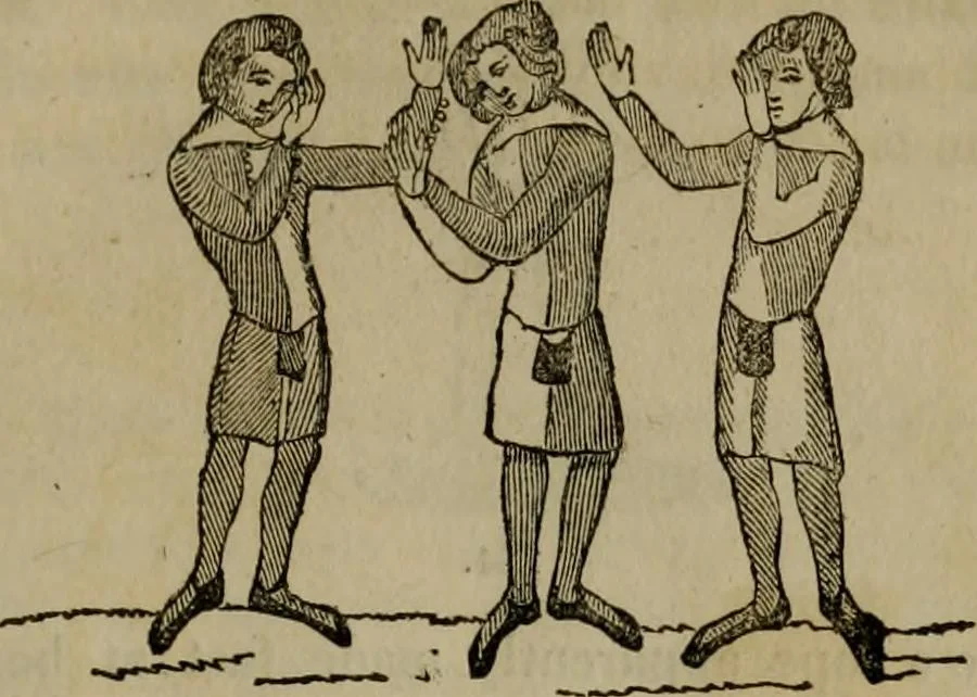 An illustration from The sports and pastimes of the people of England : including the rural and domestic recreations, May games, mummeries, shows, processions, pageants, and pompous spectacles, from the earliest period to the present time, 1830, leaf 472