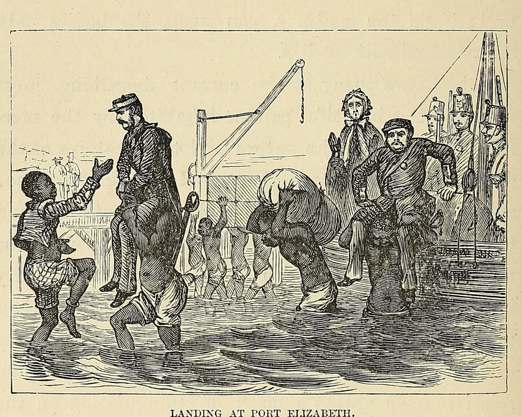 An illustration from Sport and war : or, Recollections of fighting and hunting in South Africa from the years 1834 to 1867, with a narrative of H.R.H. The Duke of Edinburgh's visit to the Cape / by Major-General Bisset, 1875, leaf 216