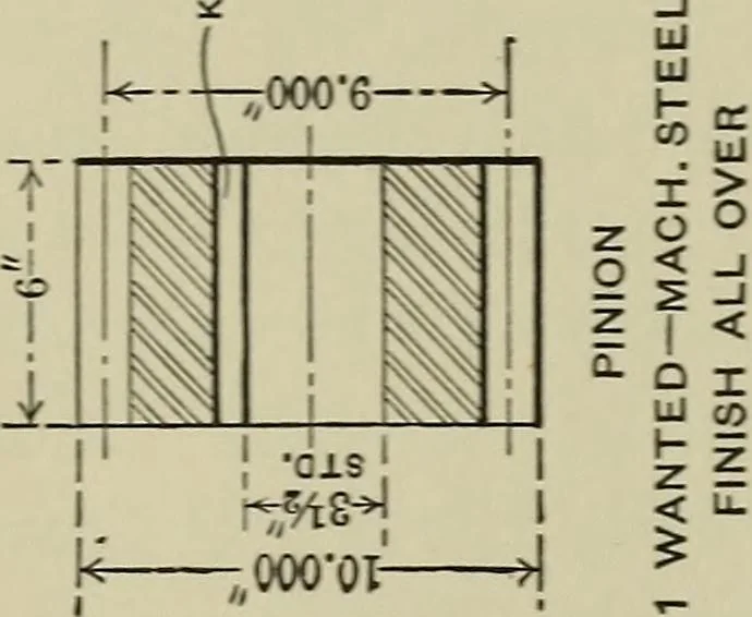An illustration from Spur and bevel gearing; a treatise on the principles, dimensions, calculation, design and strength of spur and bevel gearing, together with chapters on special tooth forms and methods of cutting gear teeth, 1914, leaf 149