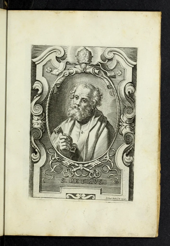 An illustration from SS. apostolorum et evangelistarum icones cum suis parergis a Theodoro VanLonto, delineatae, 1620, leaf 17
