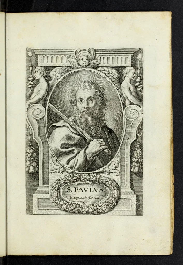 An illustration from SS. apostolorum et evangelistarum icones cum suis parergis a Theodoro VanLonto, delineatae, 1620, leaf 19