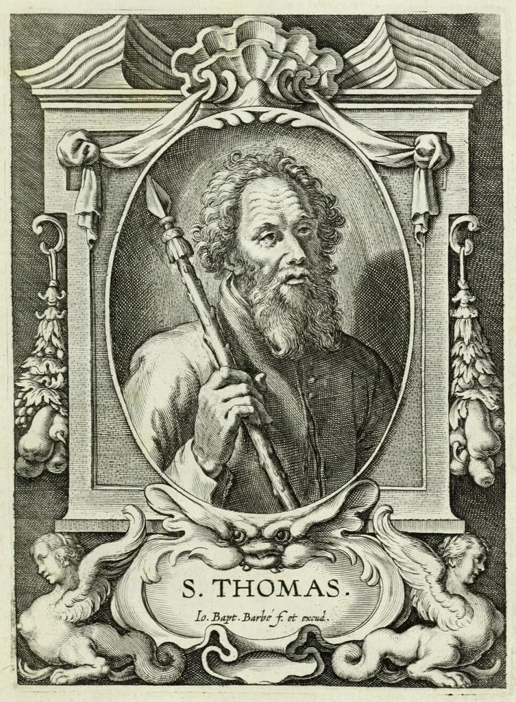 An illustration from SS. apostolorum et evangelistarum icones cum suis parergis a Theodoro VanLonto, delineatae, 1620, leaf 25