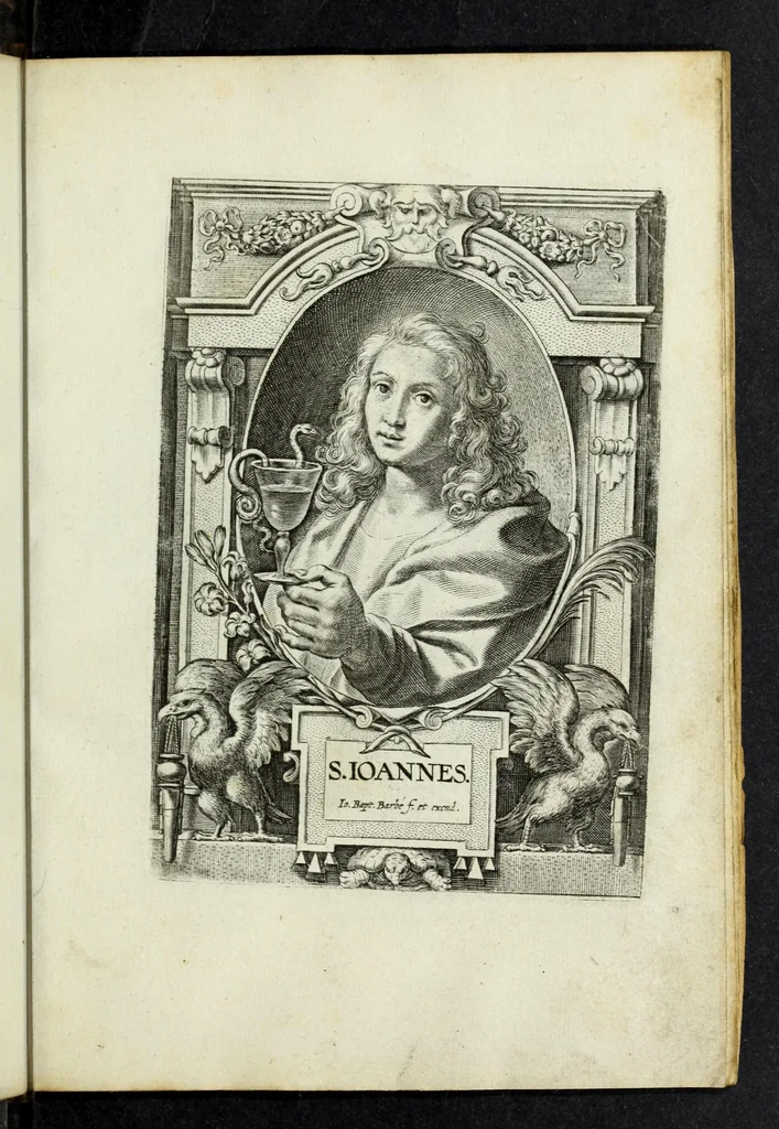 An illustration from SS. apostolorum et evangelistarum icones cum suis parergis a Theodoro VanLonto, delineatae, 1620, leaf 27