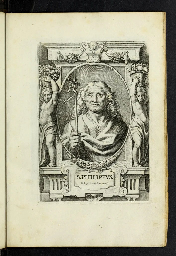An illustration from SS. apostolorum et evangelistarum icones cum suis parergis a Theodoro VanLonto, delineatae, 1620, leaf 29
