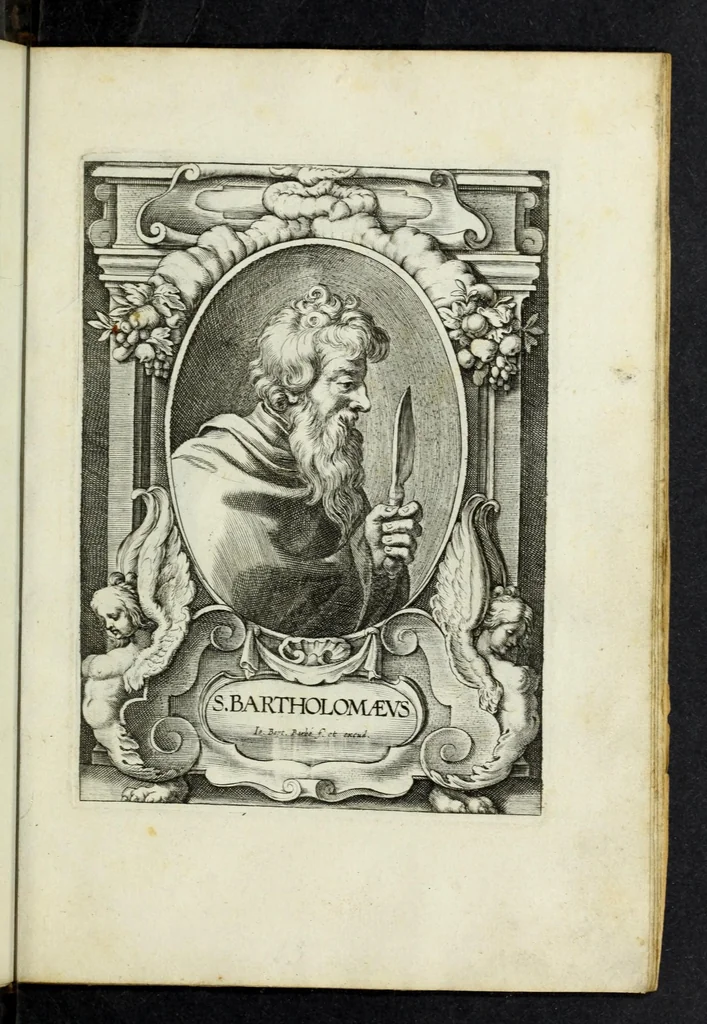 An illustration from SS. apostolorum et evangelistarum icones cum suis parergis a Theodoro VanLonto, delineatae, 1620, leaf 33