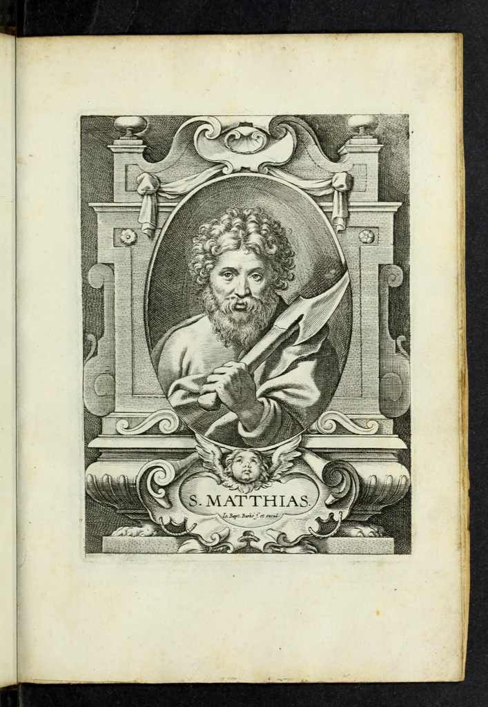 An illustration from SS. apostolorum et evangelistarum icones cum suis parergis a Theodoro VanLonto, delineatae, 1620, leaf 45