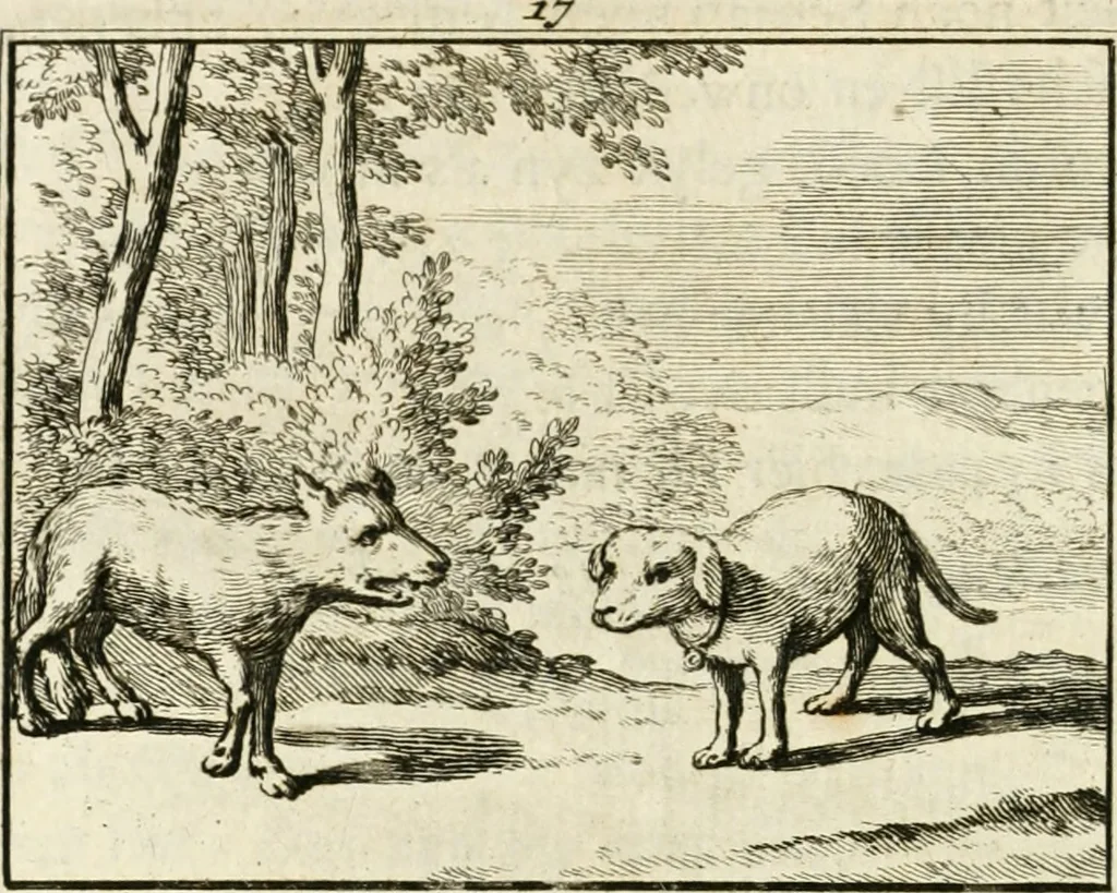An illustration from Staat- en zedekundige zinneprenten, of, Leerzame fabelen, 1731, leaf 105