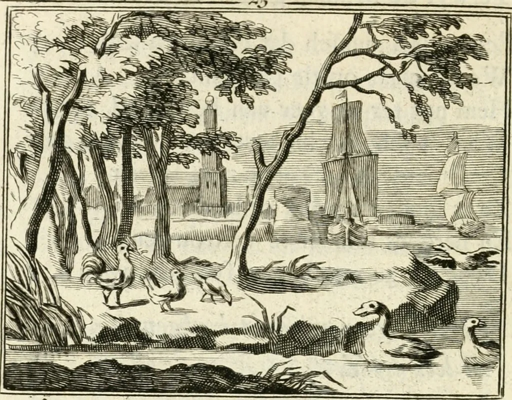 An illustration from Staat- en zedekundige zinneprenten, of, Leerzame fabelen, 1731, leaf 131