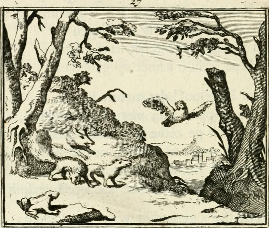 An illustration from Staat- en zedekundige zinneprenten, of, Leerzame fabelen, 1731, leaf 137