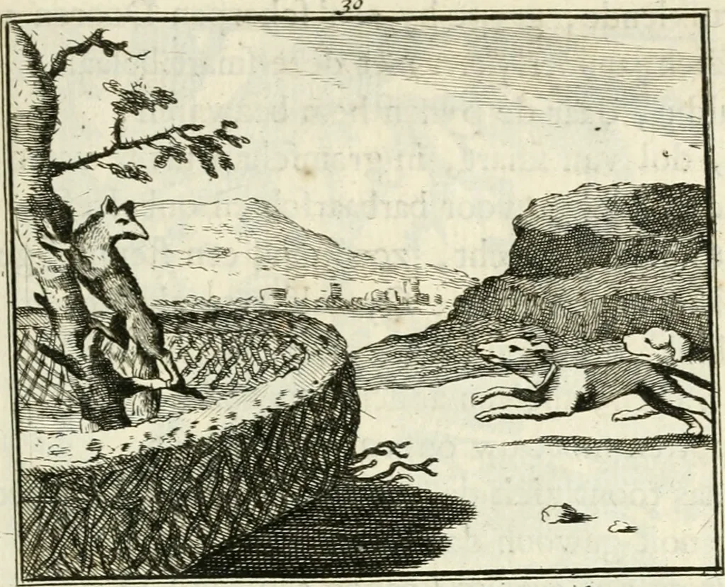 An illustration from Staat- en zedekundige zinneprenten, of, Leerzame fabelen, 1731, leaf 146