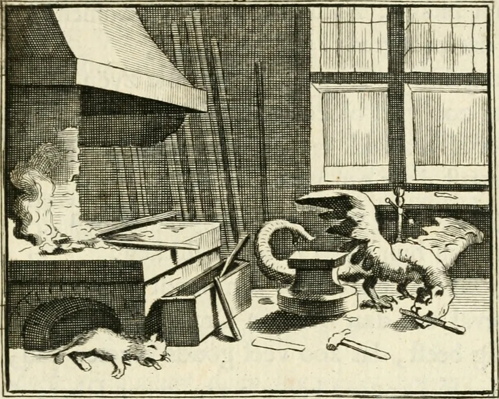An illustration from Staat- en zedekundige zinneprenten, of, Leerzame fabelen, 1731, leaf 158