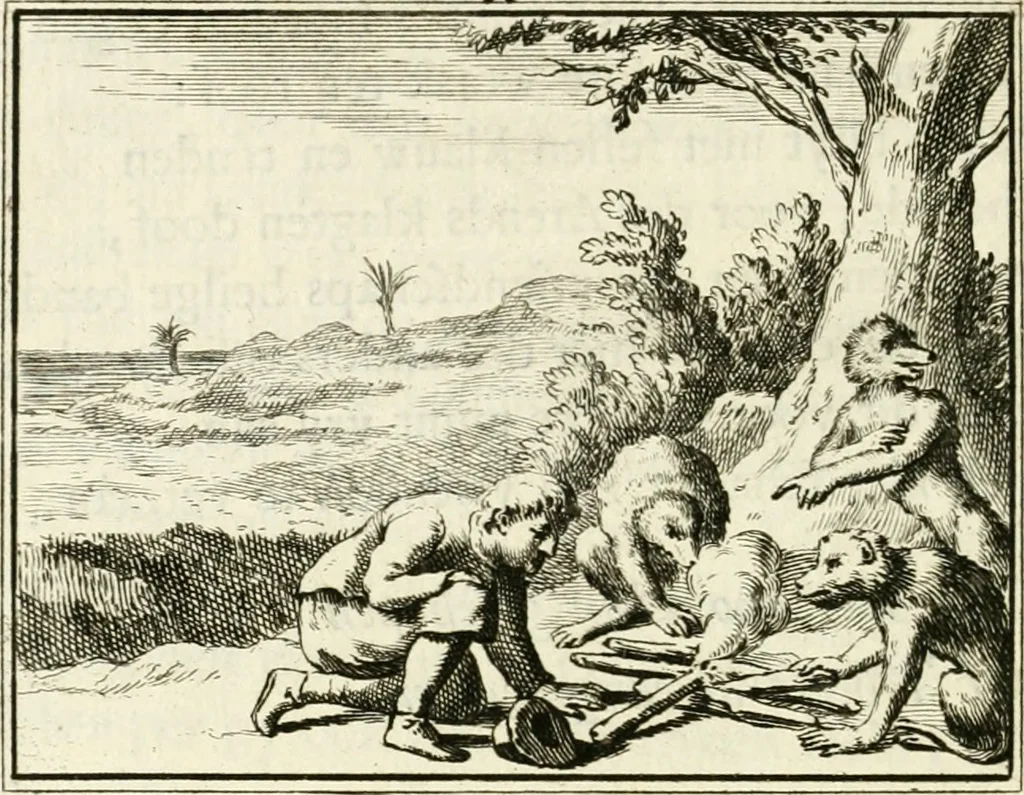 An illustration from Staat- en zedekundige zinneprenten, of, Leerzame fabelen, 1731, leaf 205