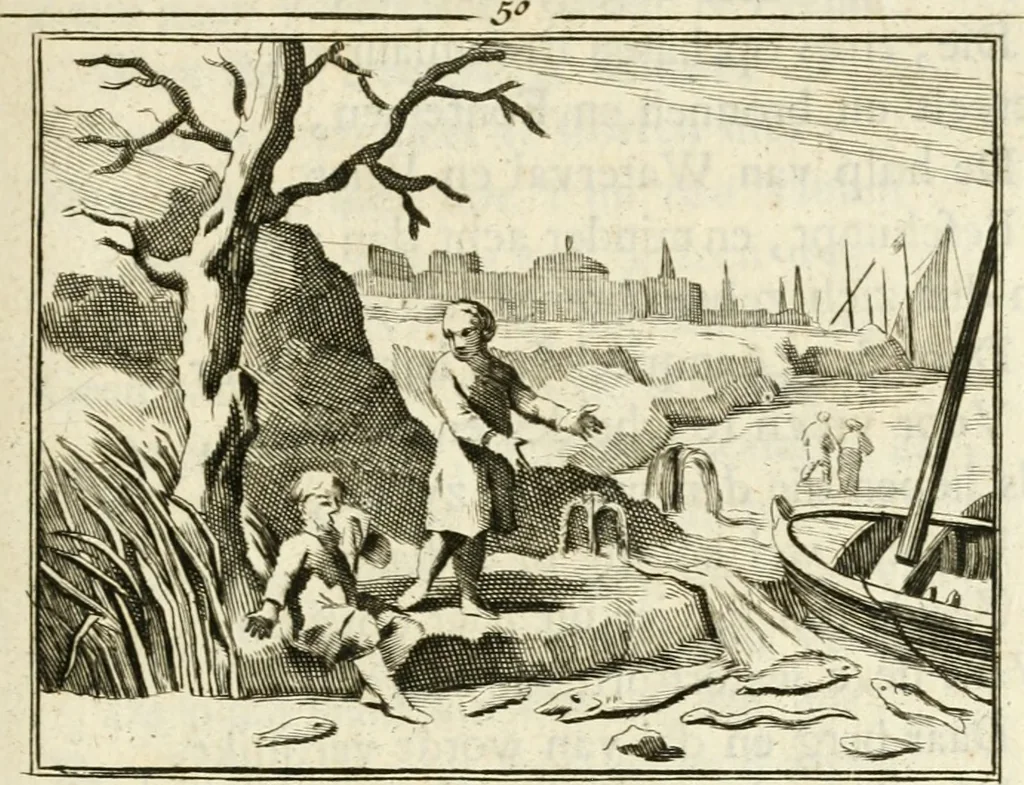 An illustration from Staat- en zedekundige zinneprenten, of, Leerzame fabelen, 1731, leaf 208