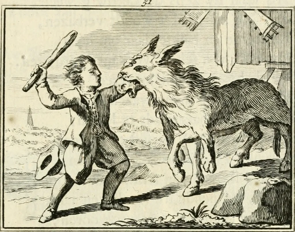 An illustration from Staat- en zedekundige zinneprenten, of, Leerzame fabelen, 1731, leaf 212
