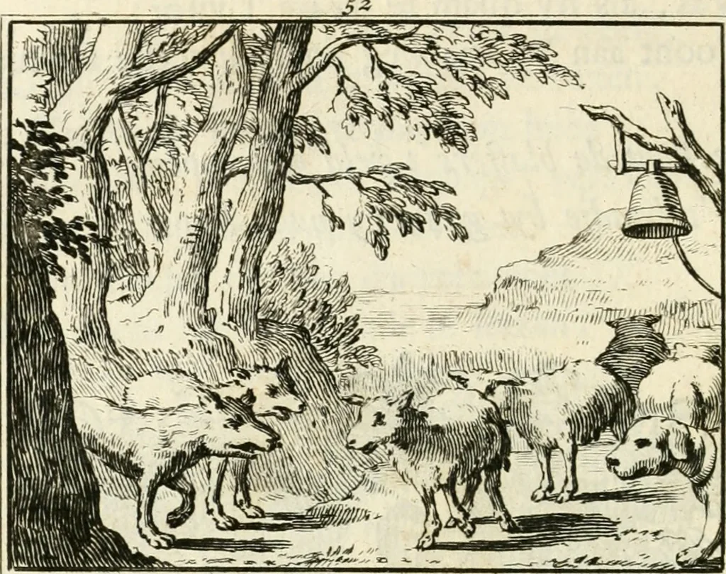 An illustration from Staat- en zedekundige zinneprenten, of, Leerzame fabelen, 1731, leaf 215