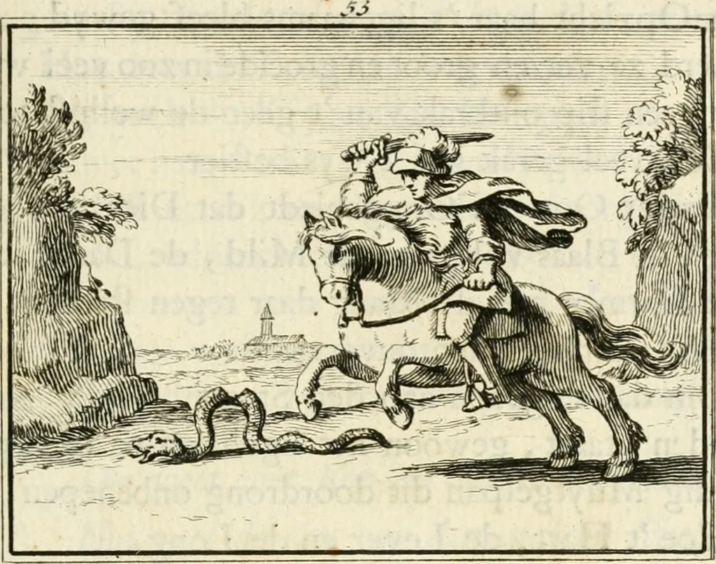 An illustration from Staat- en zedekundige zinneprenten, of, Leerzame fabelen, 1731, leaf 218