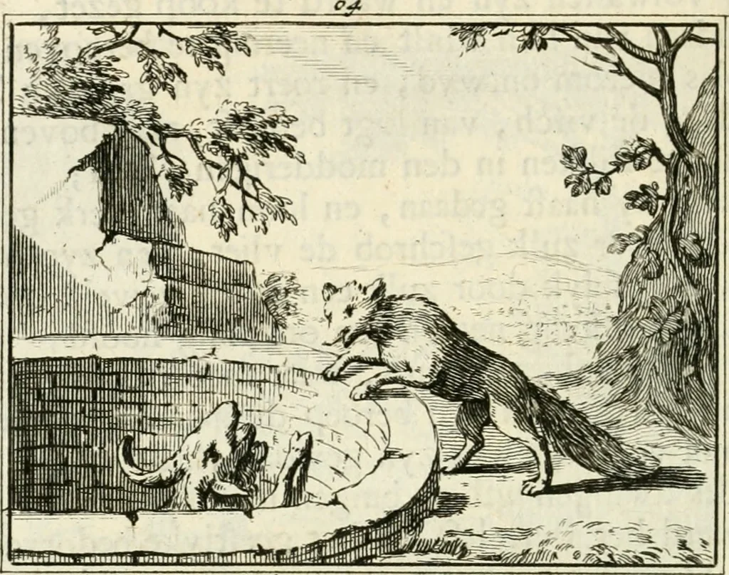 An illustration from Staat- en zedekundige zinneprenten, of, Leerzame fabelen, 1731, leaf 257