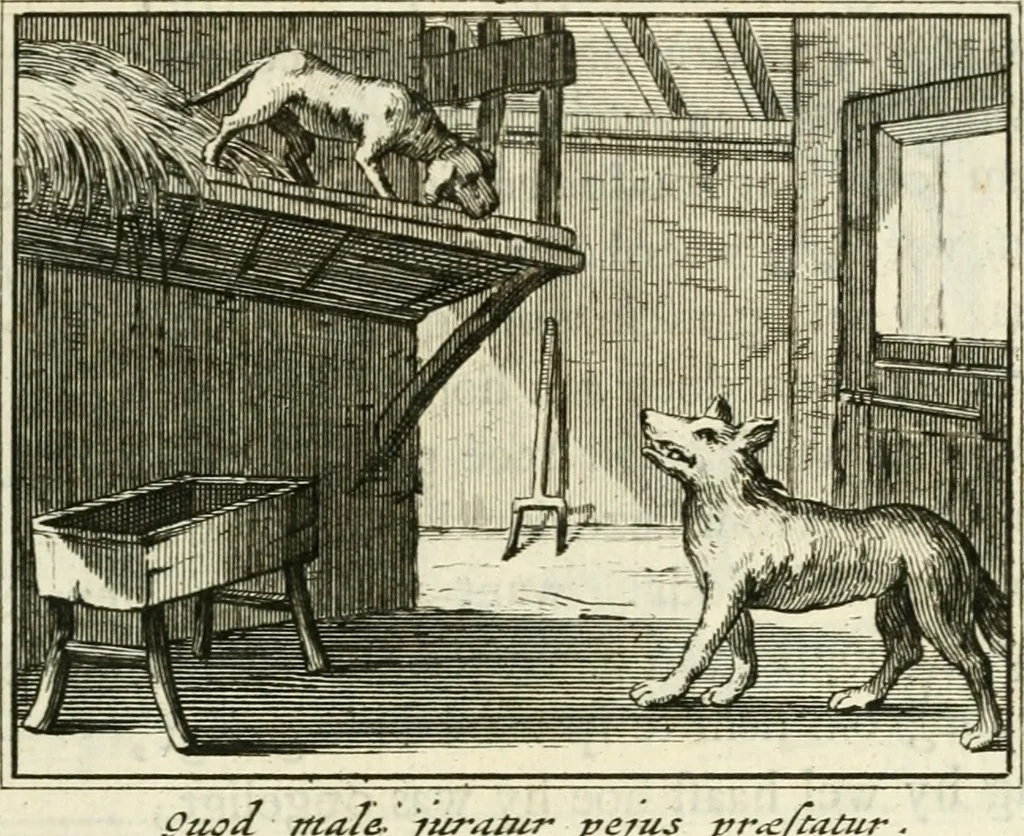 An illustration from Staat- en zedekundige zinneprenten, of, Leerzame fabelen, 1731, leaf 264