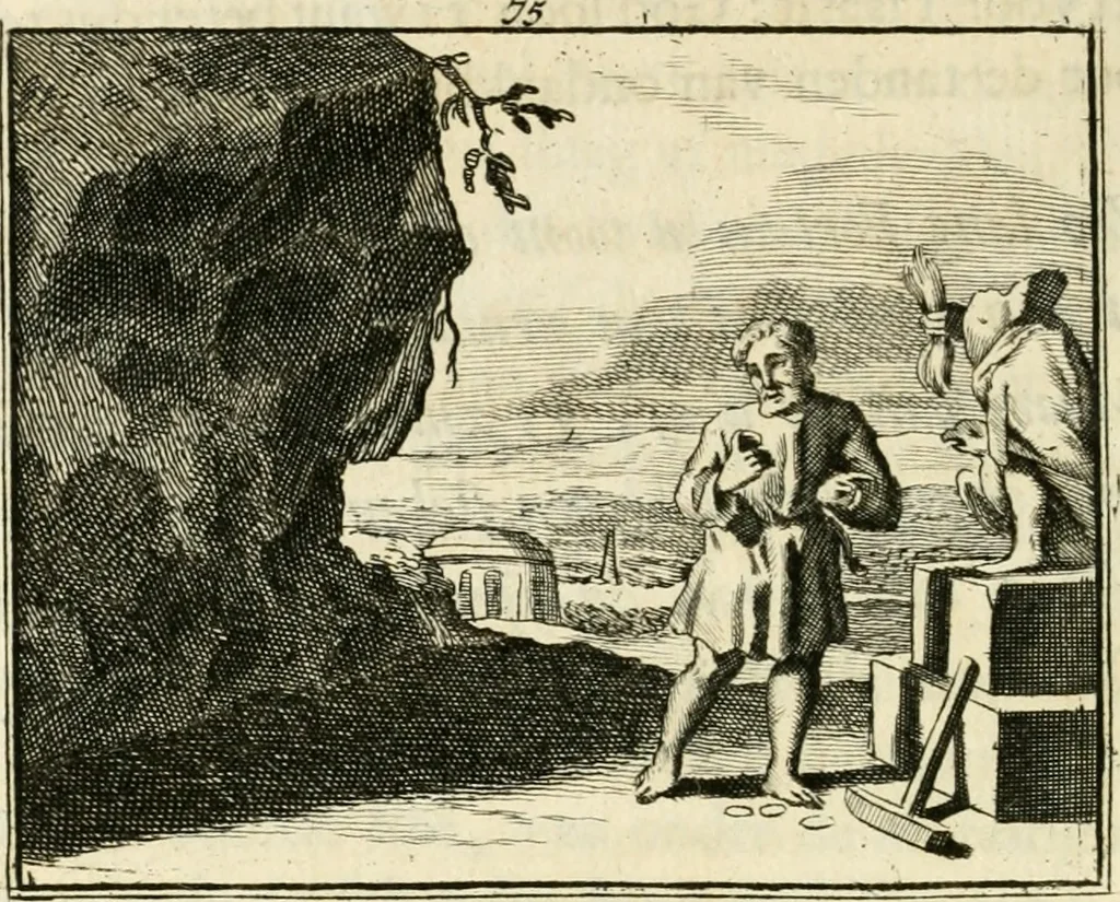 An illustration from Staat- en zedekundige zinneprenten, of, Leerzame fabelen, 1731, leaf 287
