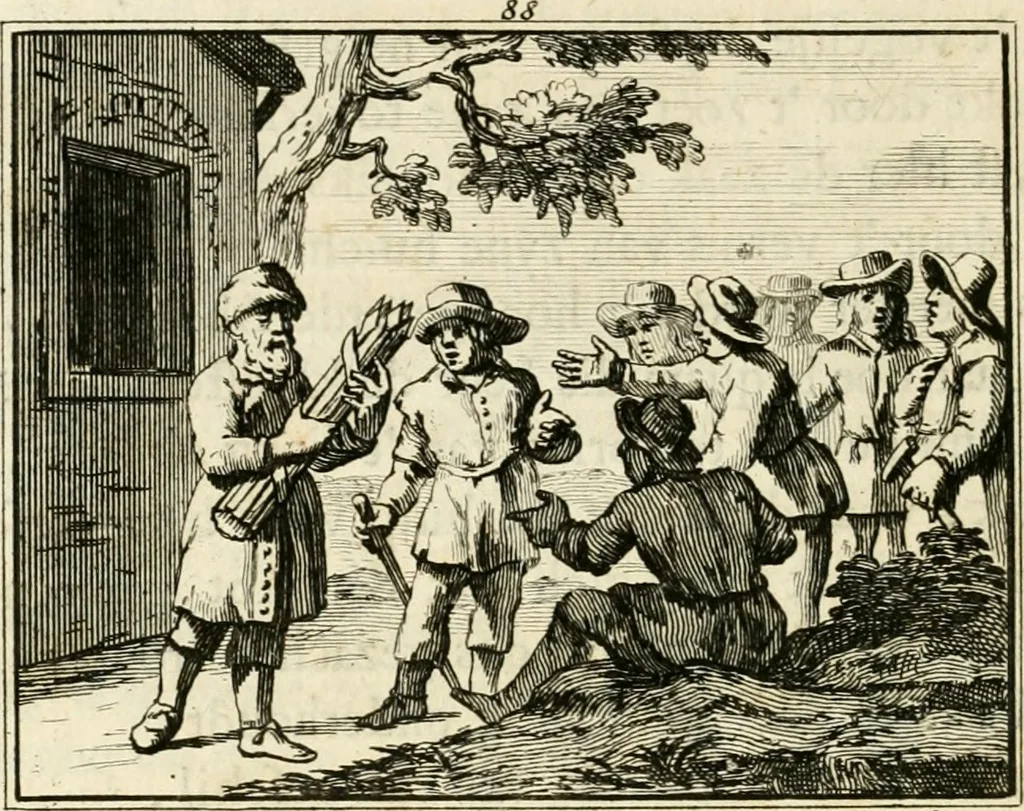 An illustration from Staat- en zedekundige zinneprenten, of, Leerzame fabelen, 1731, leaf 325
