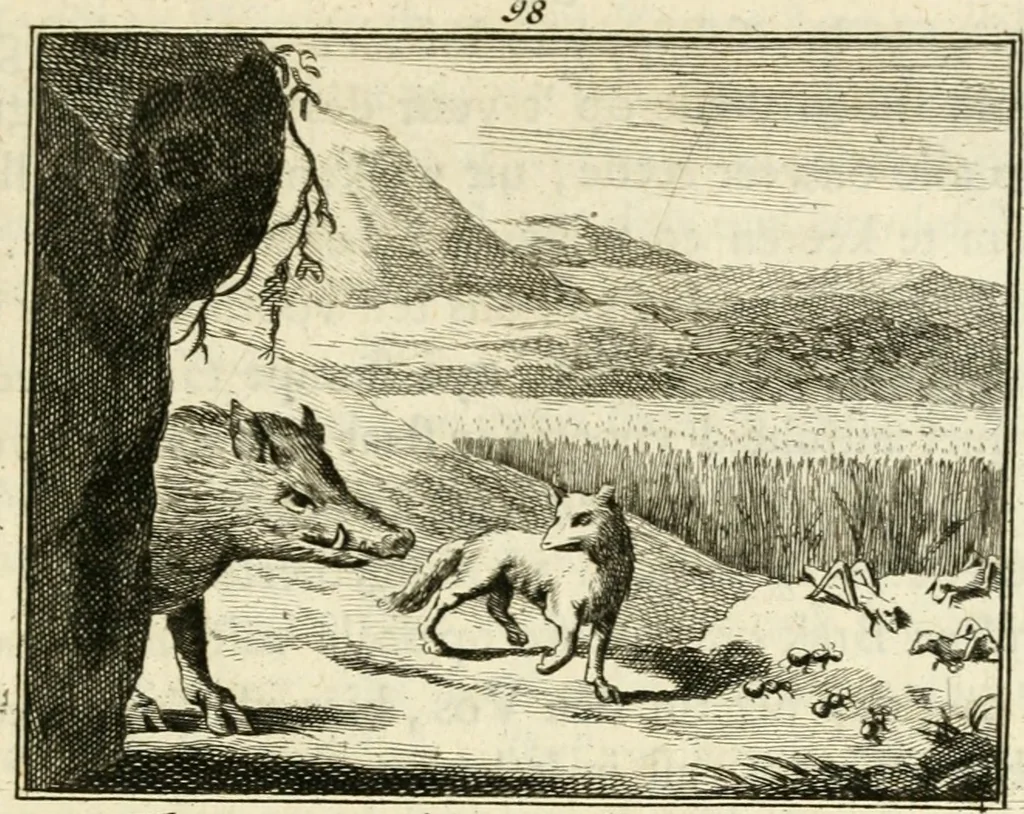 An illustration from Staat- en zedekundige zinneprenten, of, Leerzame fabelen, 1731, leaf 356
