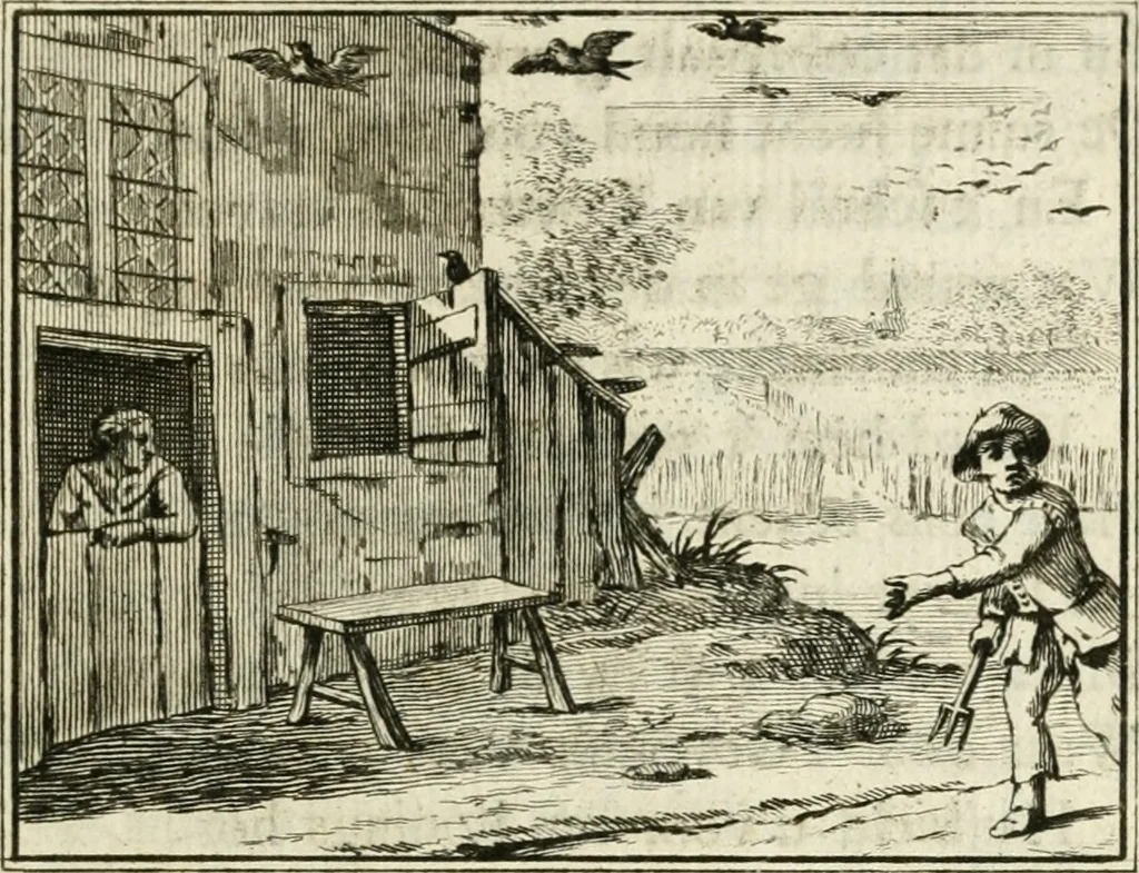 An illustration from Staat- en zedekundige zinneprenten, of, Leerzame fabelen, 1731, leaf 60