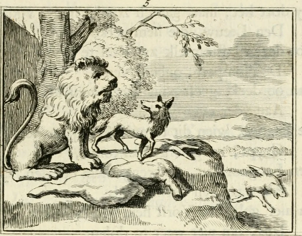 An illustration from Staat- en zedekundige zinneprenten, of, Leerzame fabelen, 1731, leaf 66