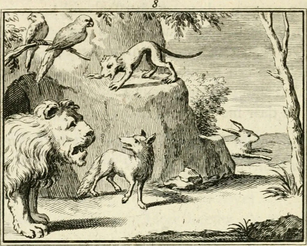 An illustration from Staat- en zedekundige zinneprenten, of, Leerzame fabelen, 1731, leaf 75