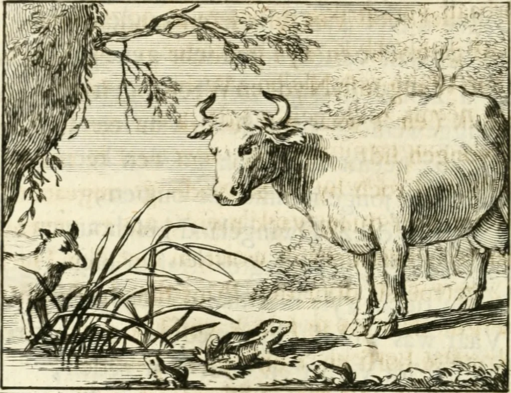 An illustration from Staat- en zedekundige zinneprenten, of, Leerzame fabelen, 1731, leaf 91