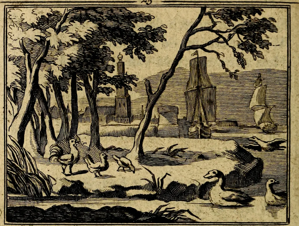 An illustration from Staat- en zedekundige zinneprenten, of, Leerzame fabelen : die van den Heere La Court speelswyze, 1731, leaf 131