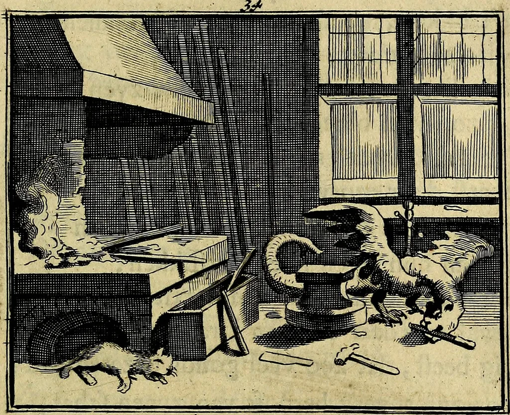 An illustration from Staat- en zedekundige zinneprenten, of, Leerzame fabelen : die van den Heere La Court speelswyze, 1731, leaf 158