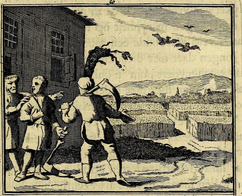 An illustration from Staat- en zedekundige zinneprenten, of, Leerzame fabelen : die van den Heere La Court speelswyze, 1731, leaf 164