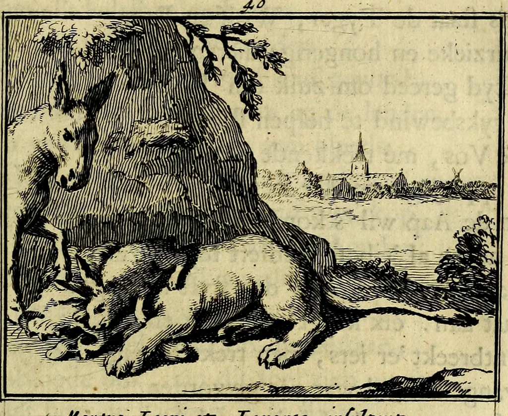 An illustration from Staat- en zedekundige zinneprenten, of, Leerzame fabelen : die van den Heere La Court speelswyze, 1731, leaf 178