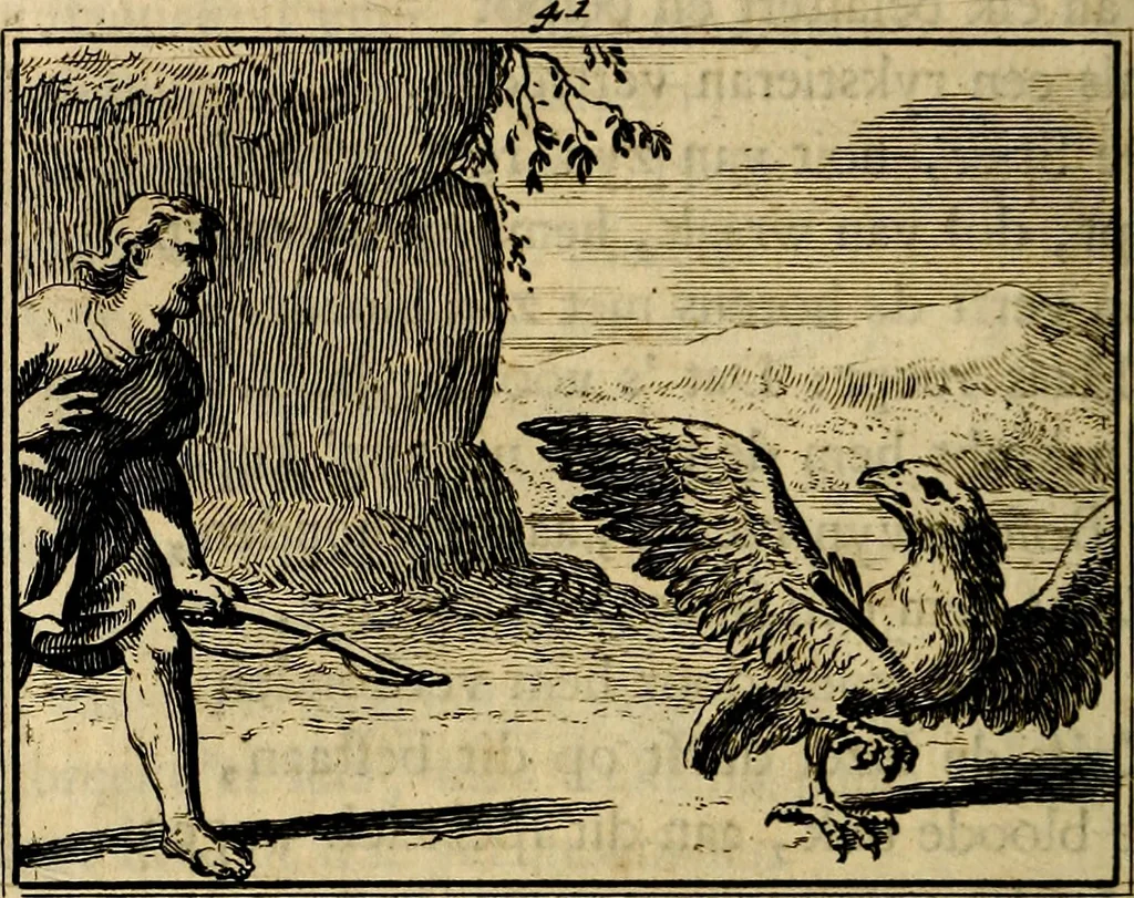 An illustration from Staat- en zedekundige zinneprenten, of, Leerzame fabelen : die van den Heere La Court speelswyze, 1731, leaf 181