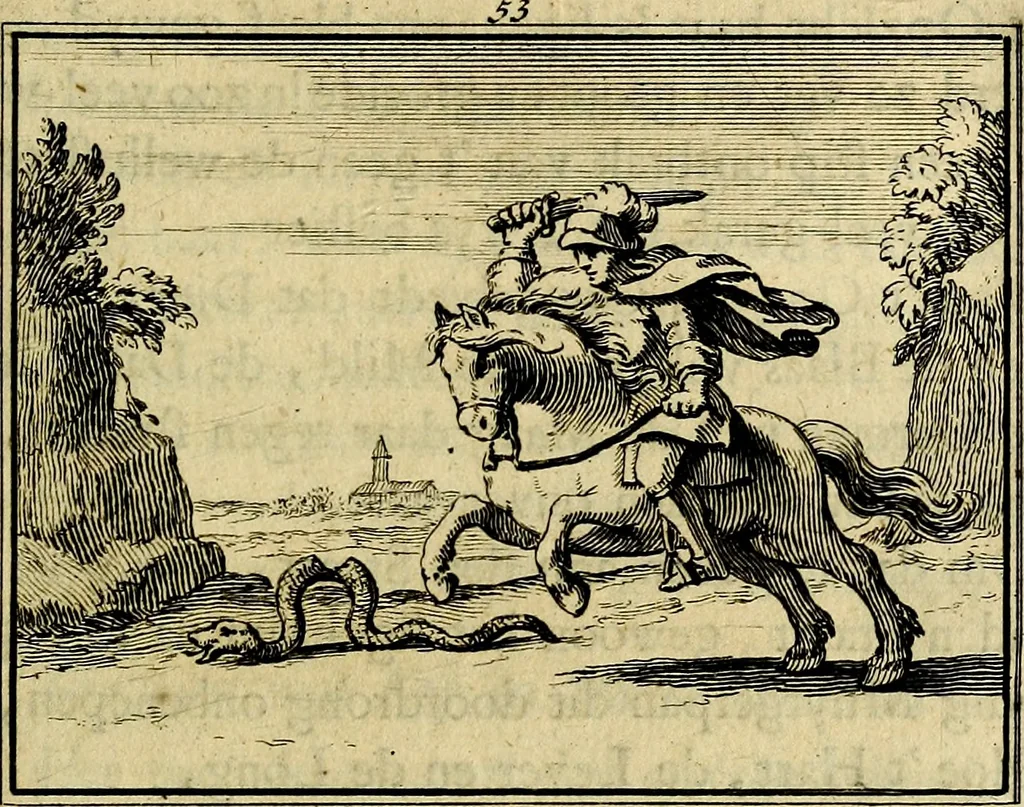 An illustration from Staat- en zedekundige zinneprenten, of, Leerzame fabelen : die van den Heere La Court speelswyze, 1731, leaf 218