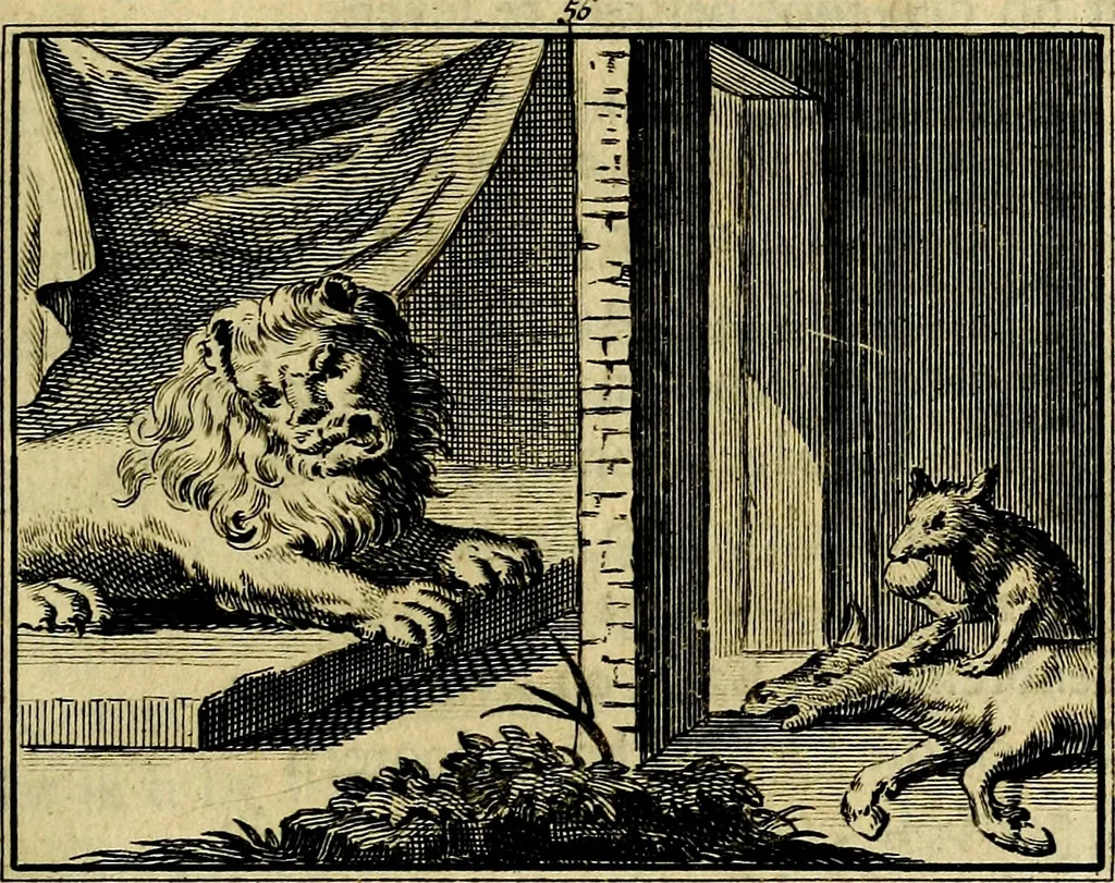 An illustration from Staat- en zedekundige zinneprenten, of, Leerzame fabelen : die van den Heere La Court speelswyze, 1731, leaf 228