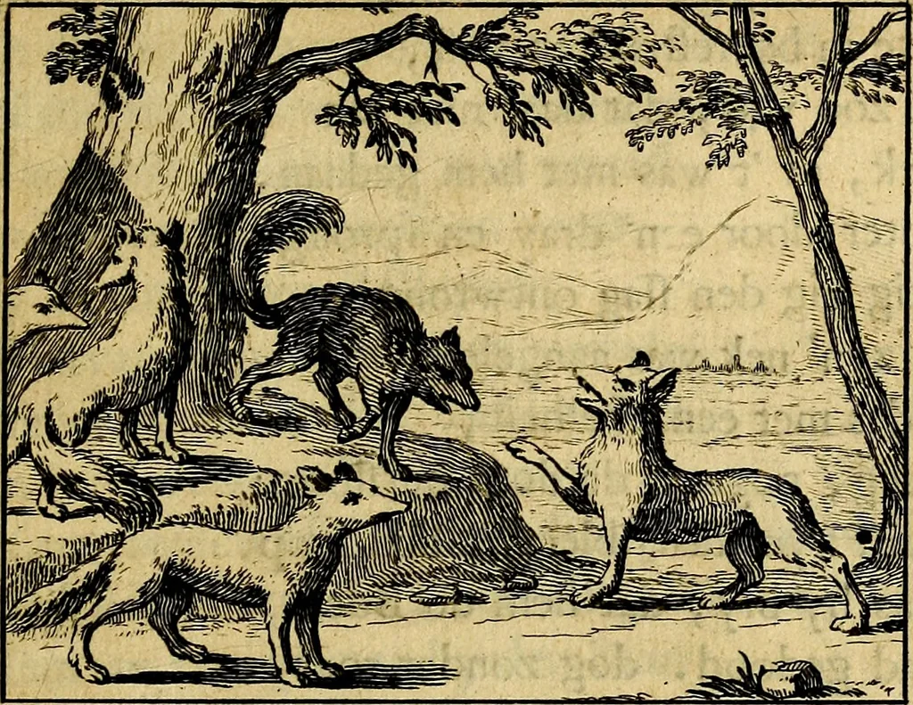 An illustration from Staat- en zedekundige zinneprenten, of, Leerzame fabelen : die van den Heere La Court speelswyze, 1731, leaf 250