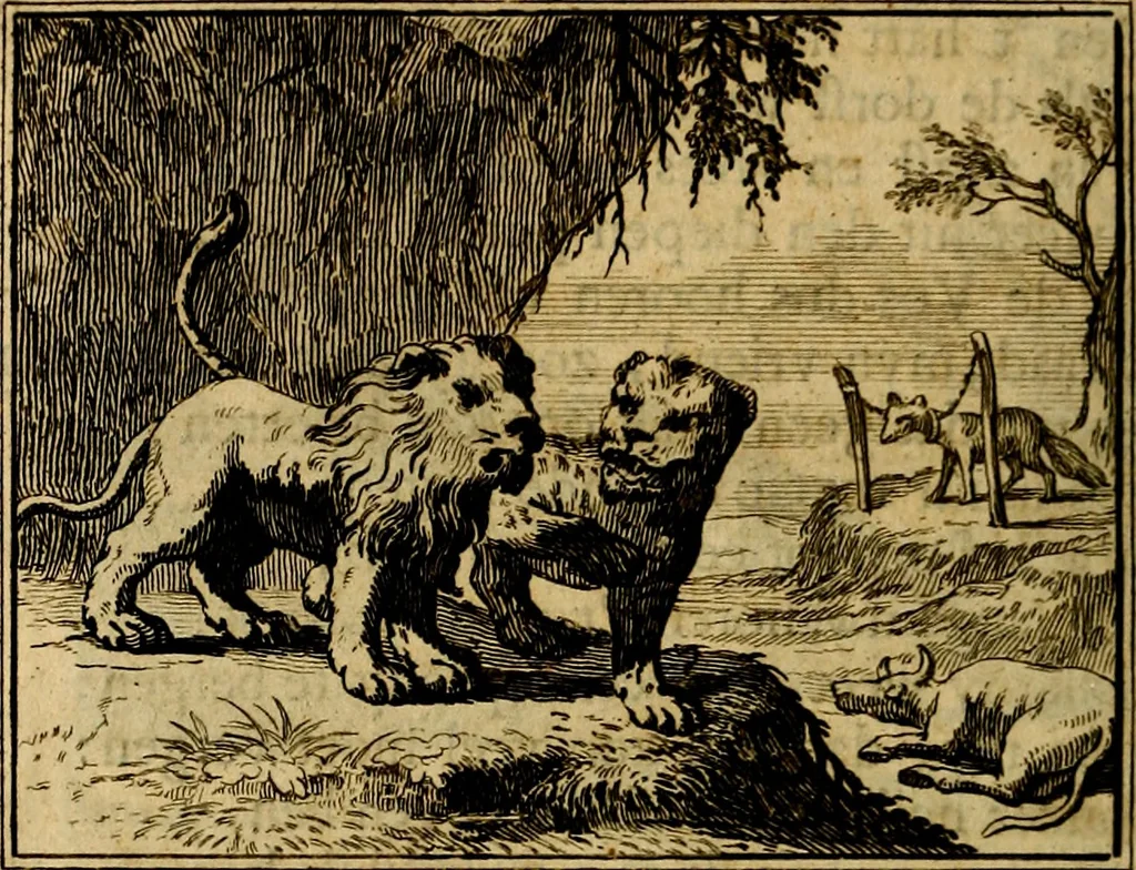 An illustration from Staat- en zedekundige zinneprenten, of, Leerzame fabelen : die van den Heere La Court speelswyze, 1731, leaf 259