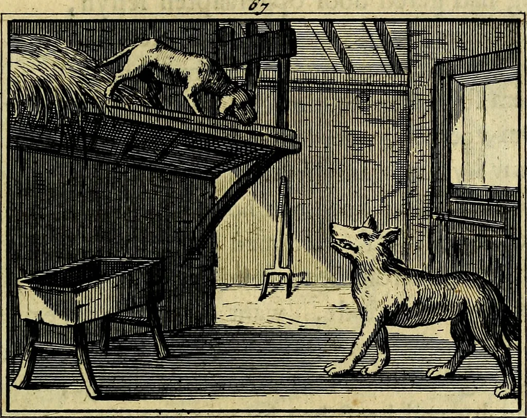 An illustration from Staat- en zedekundige zinneprenten, of, Leerzame fabelen : die van den Heere La Court speelswyze, 1731, leaf 264