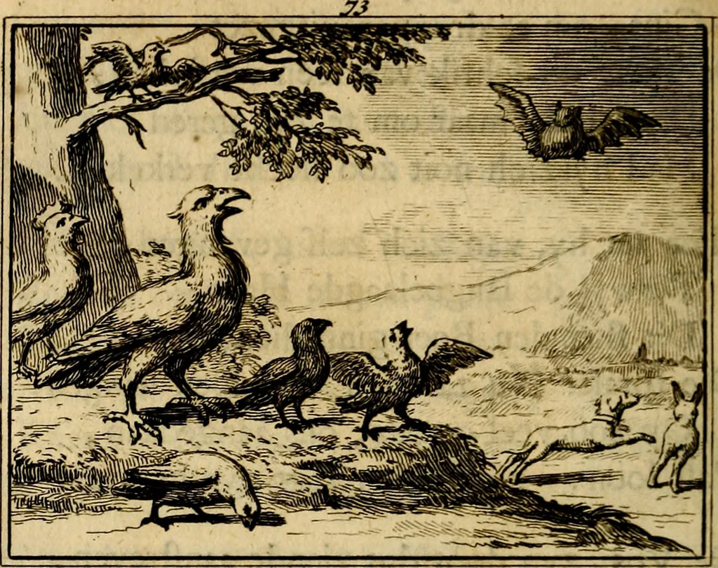 An illustration from Staat- en zedekundige zinneprenten, of, Leerzame fabelen : die van den Heere La Court speelswyze, 1731, leaf 281
