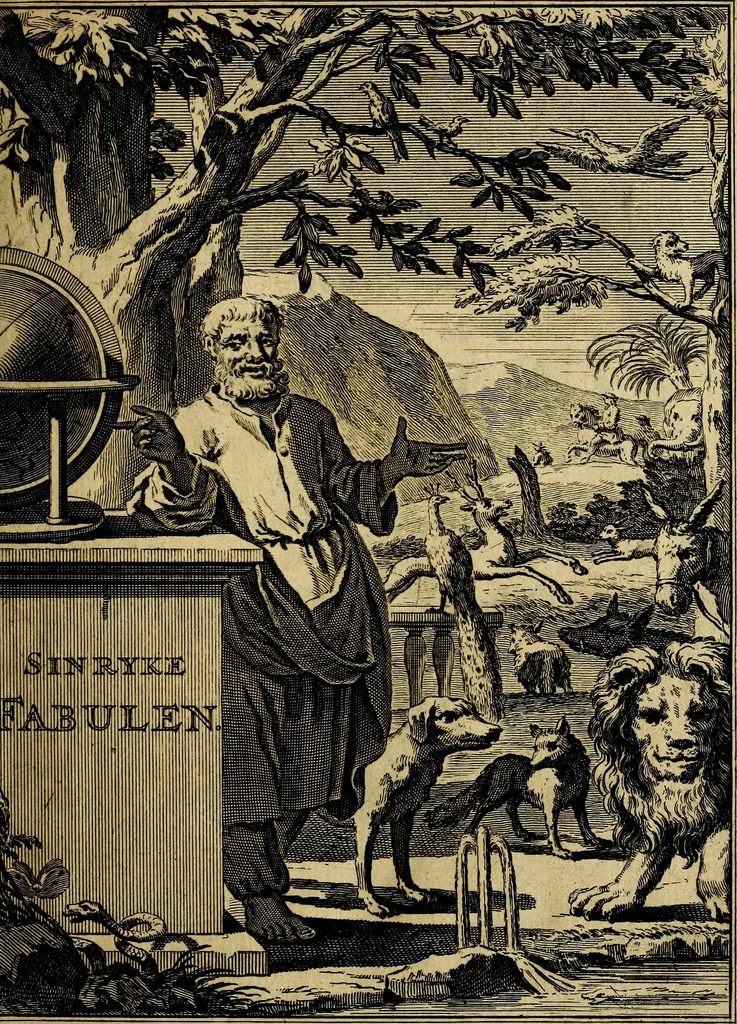 An illustration from Staat- en zedekundige zinneprenten, of, Leerzame fabelen : die van den Heere La Court speelswyze, 1731, leaf 4