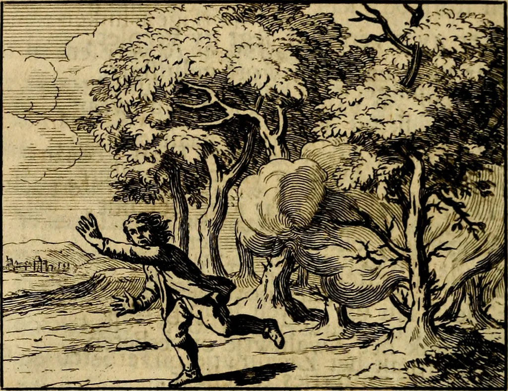 An illustration from Staat- en zedekundige zinneprenten, of, Leerzame fabelen : die van den Heere La Court speelswyze, 1731, leaf 63