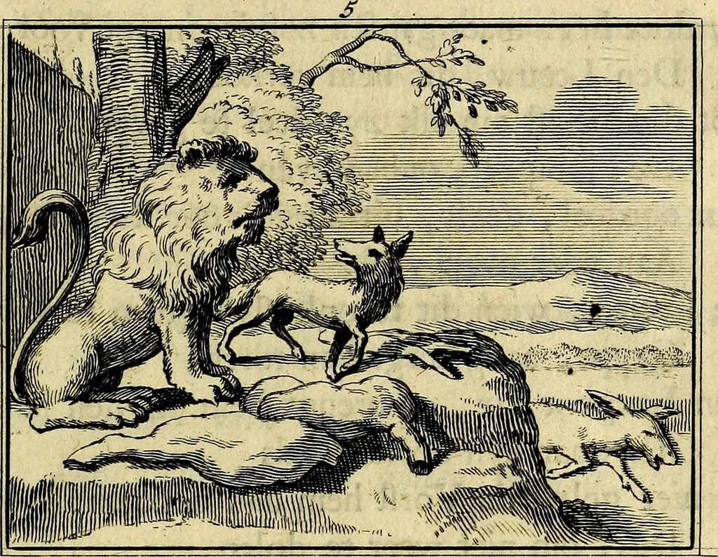 An illustration from Staat- en zedekundige zinneprenten, of, Leerzame fabelen : die van den Heere La Court speelswyze, 1731, leaf 66
